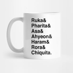 Baby Monster OT7 Name List (Black Text) Mug